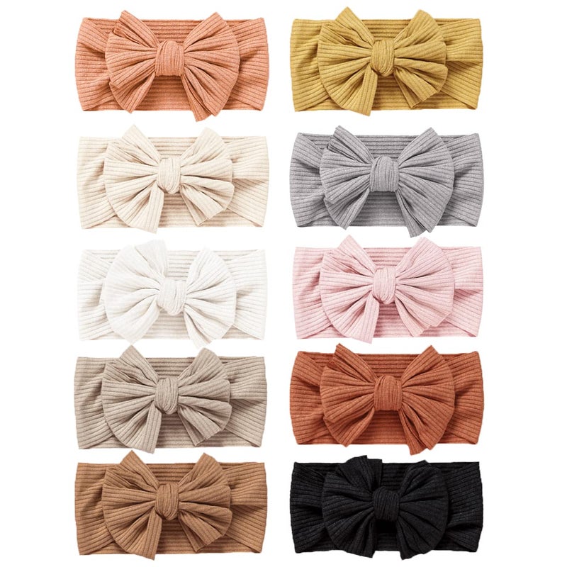 Niceye Baby Girls Headbands with Bows Handmade Hair Accessories Stretchy Hairbands for Newborn Infant Toddler - Image 1